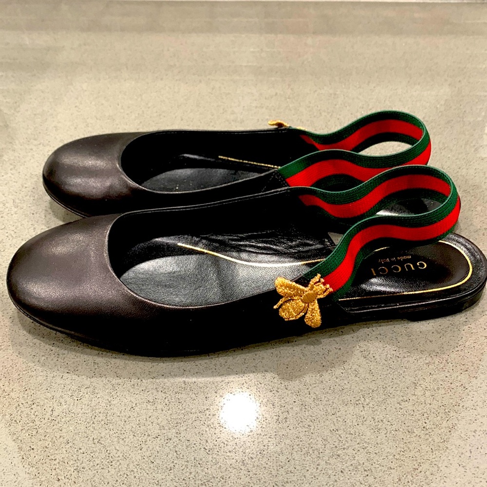 Gucci sling back with bees